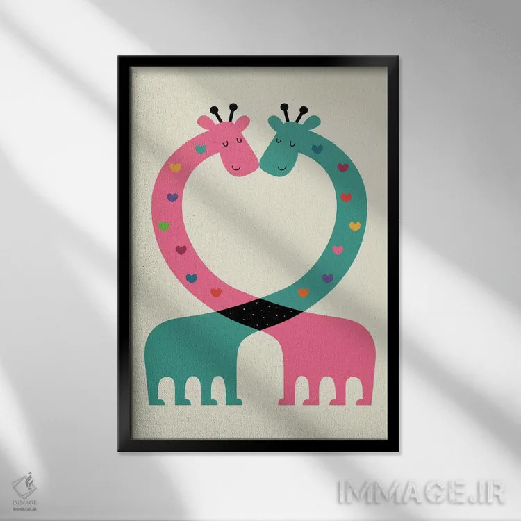 تابلو عشق با قلب اثر اندی وستفِیس - نمای قابدار مشکی