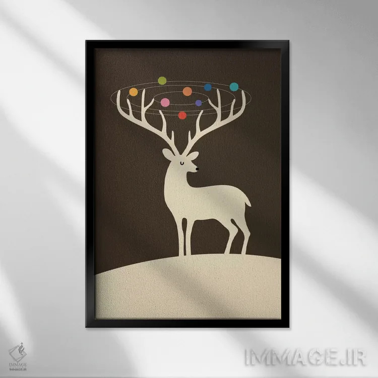 تابلو جهان گوزن من اثر اندی وستفِیس - نمای قابدار مشکی