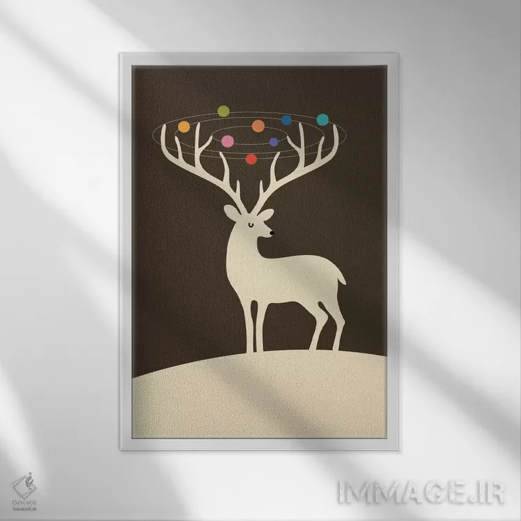 تابلو جهان گوزن من اثر اندی وستفِیس - نمای قابدار سفید