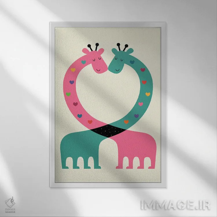 تابلو عشق با قلب اثر اندی وستفِیس - نمای قابدار سفید