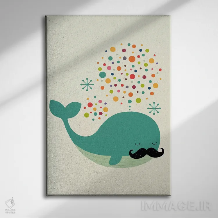 تابلو نهنگ آتشین اثر اندی وستفِیس - نمای روبهرو روی دیوار