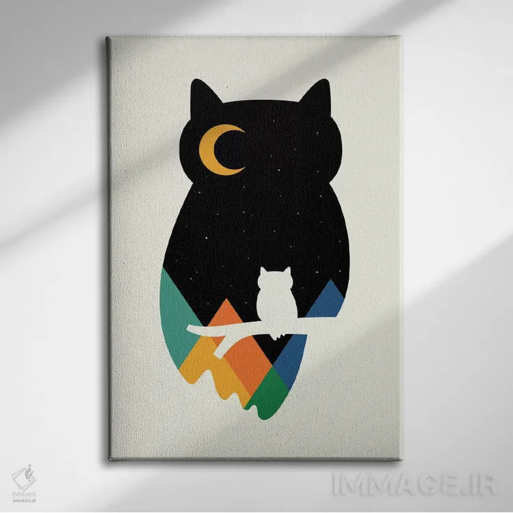 تابلو چشم بر جغد اثر اندی وستفِیس - نمای روبهرو روی دیوار