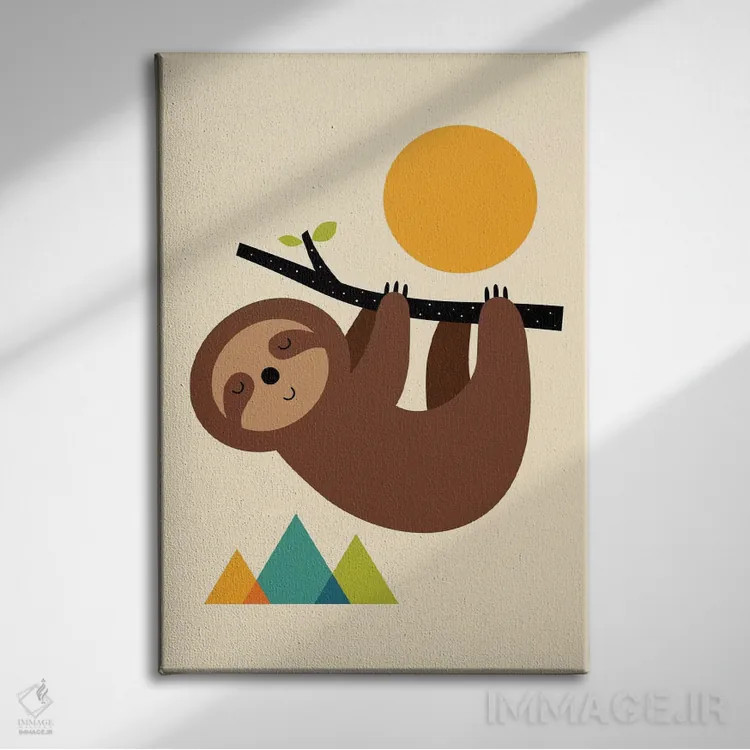 تابلو آرام باش و آهسته زندگی کن اثر اندی وستفِیس - نمای روبهرو روی دیوار