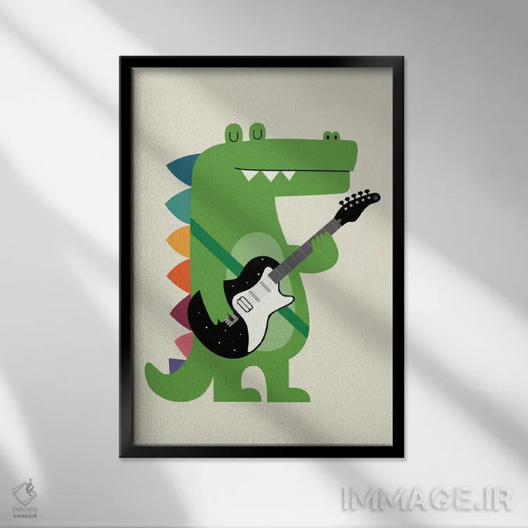 تابلو کروکودیل راک اثر اندی وستفِیس - نمای قابدار مشکی