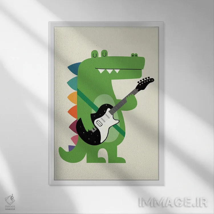 تابلو کروکودیل راک اثر اندی وستفِیس - نمای قابدار سفید