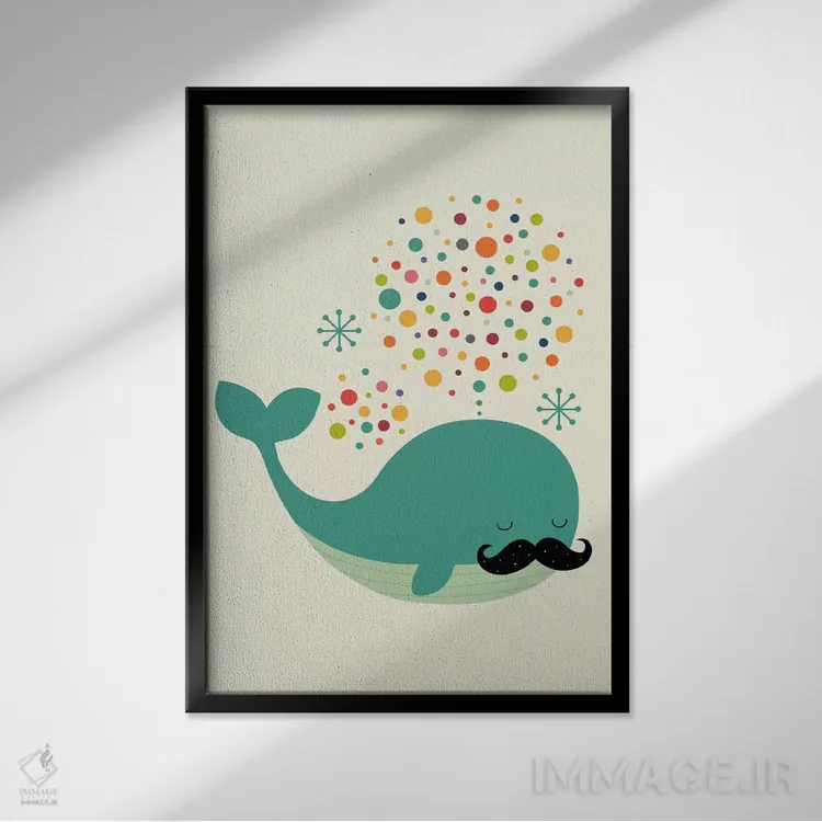 تابلو نهنگ آتشین اثر اندی وستفِیس - نمای قابدار مشکی