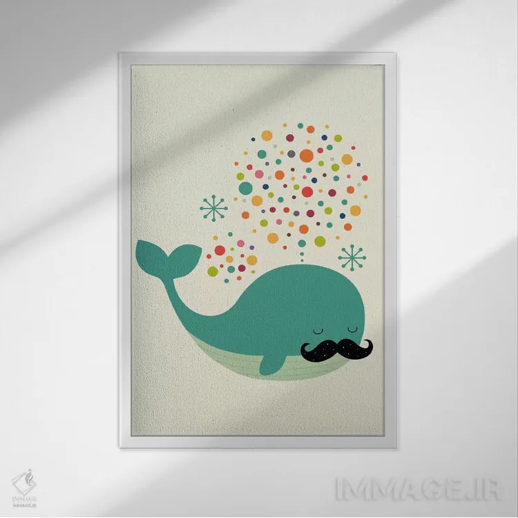 تابلو نهنگ آتشین اثر اندی وستفِیس - نمای قابدار سفید