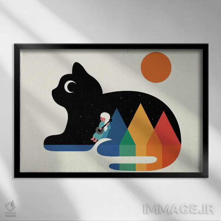 تابلو سرناد مهتابی اثر اندی وستفِیس - نمای قابدار مشکی