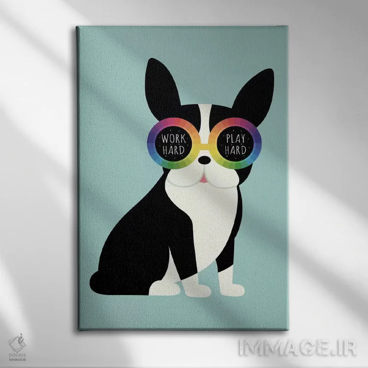 تابلو سخت کار کن، سختتر بازی کن اثر اندی وستفِیس - نمای روبهرو روی دیوار