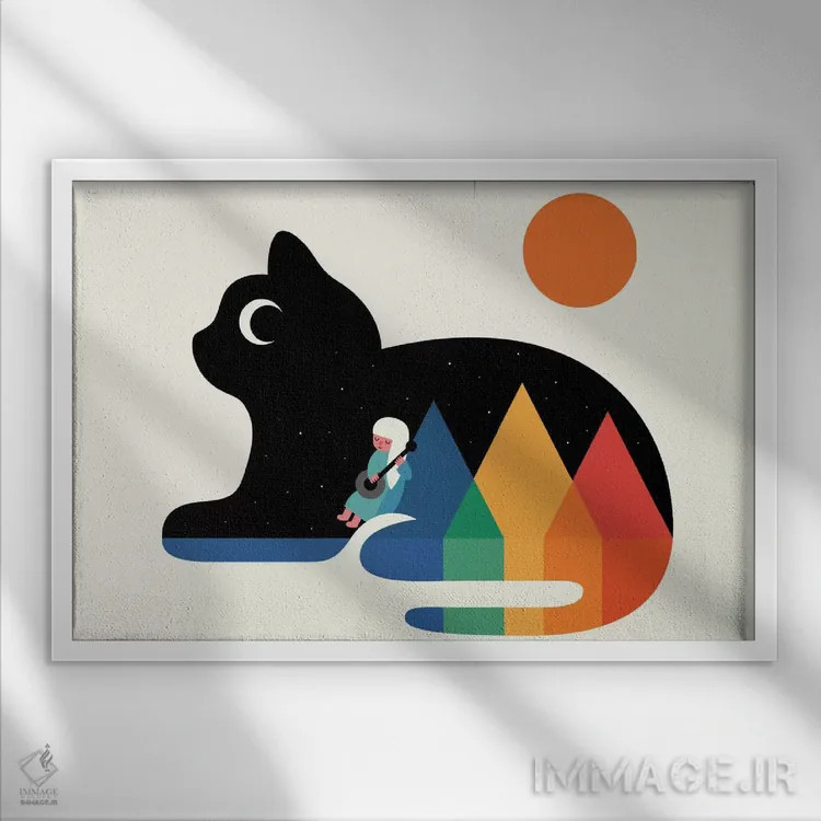 تابلو سرناد مهتابی اثر اندی وستفِیس - نمای قابدار سفید