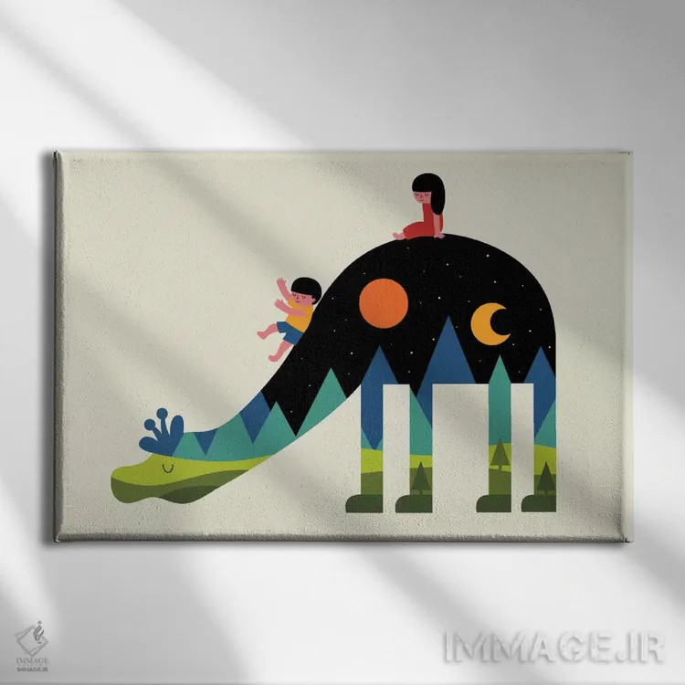 تابلو بالا و پایین اثر اندی وستفِیس - نمای روبهرو روی دیوار