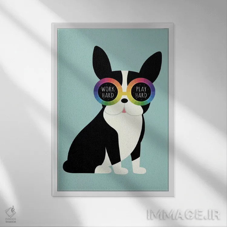 تابلو سخت کار کن، سختتر بازی کن اثر اندی وستفِیس - نمای قابدار سفید