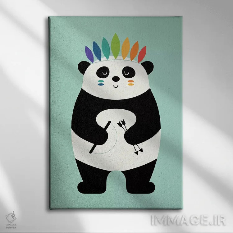 تابلو شجاع باش (پاندا) اثر اندی وستفِیس - نمای روبهرو روی دیوار