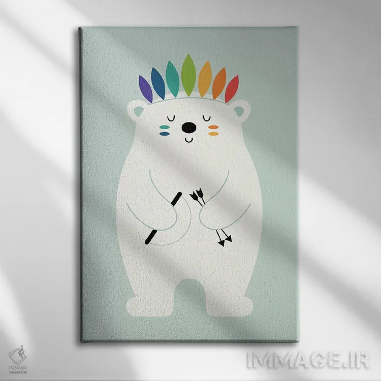 تابلو شجاع باش (خرس قطبی) اثر اندی وستفِیس - نمای روبهرو روی دیوار
