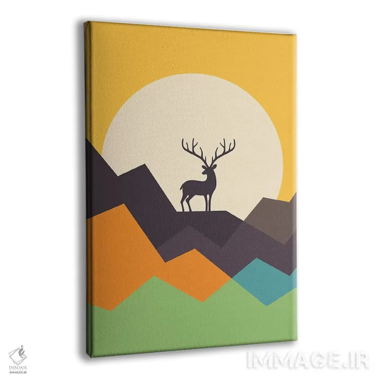 تابلو گوزن اثر اندی وستفِیس - نمای پرسپکتیو محصول