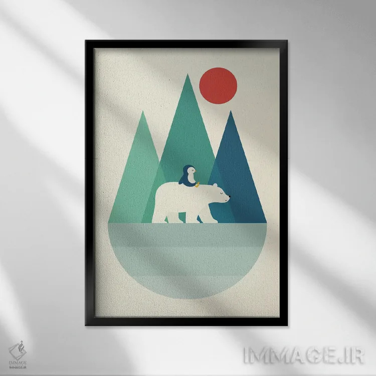 تابلو تو را خرس میکنم (بازی واژه) اثر اندی وستفِیس - نمای قابدار مشکی