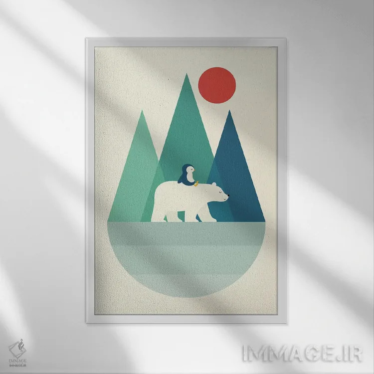 تابلو تو را خرس میکنم (بازی واژه) اثر اندی وستفِیس - نمای قابدار سفید