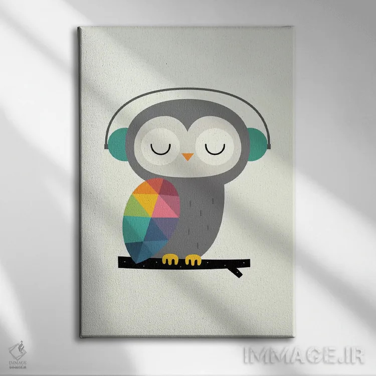 تابلو زمان جغد اثر اندی وستفِیس - نمای روبهرو روی دیوار