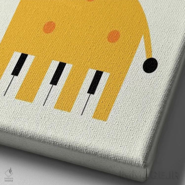 تابلو زرافه پیانو اثر اندی وستفِیس - نمای نزدیک بافت بوم