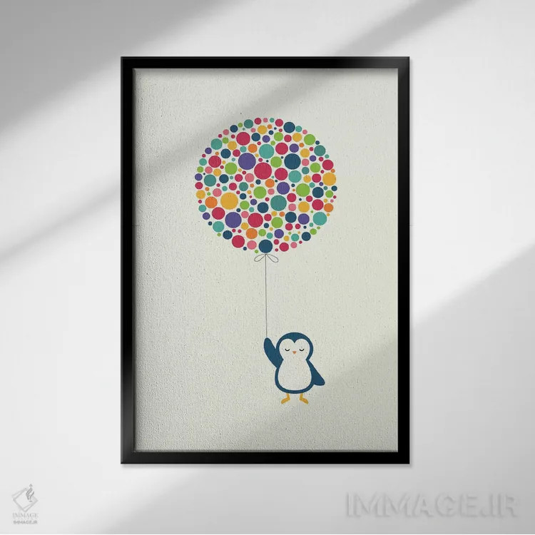 تابلو شناور در هوا اثر اندی وستفِیس - نمای قابدار مشکی