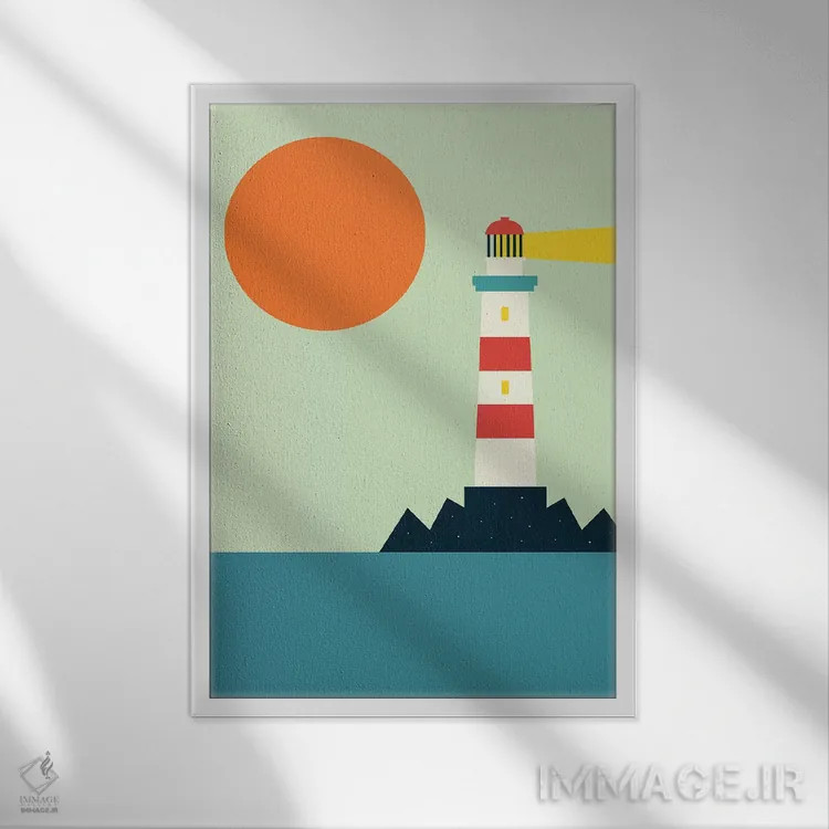 تابلو فانوس دریایی اثر اندی وستفِیس - نمای قابدار سفید