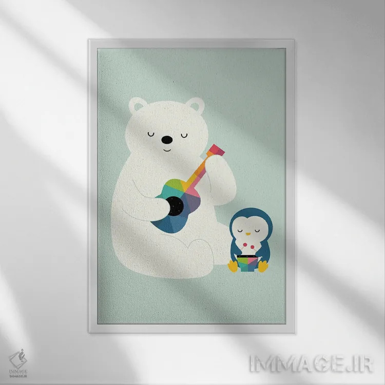 تابلو یک گروه کوچک اثر اندی وستفِیس - نمای قابدار سفید