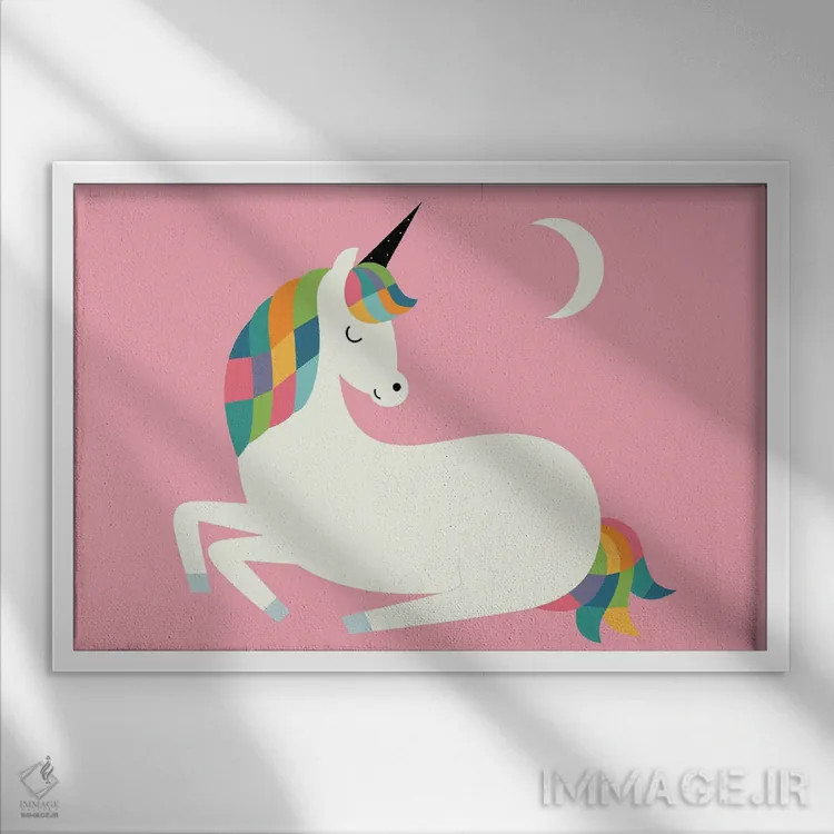 تابلو شادمانی تکشاخی اثر اندی وستفِیس - نمای قابدار سفید