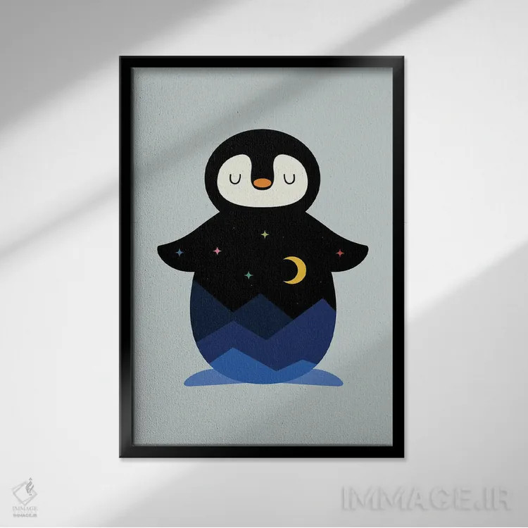 تابلو شب ستارهای اثر اندی وستفِیس - نمای قابدار مشکی