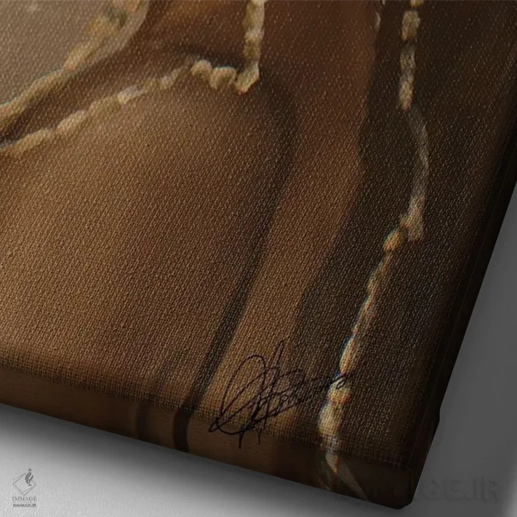 تابلو عشق طلایی اثر آماندا وایتهرست - نمای نزدیک بافت بوم