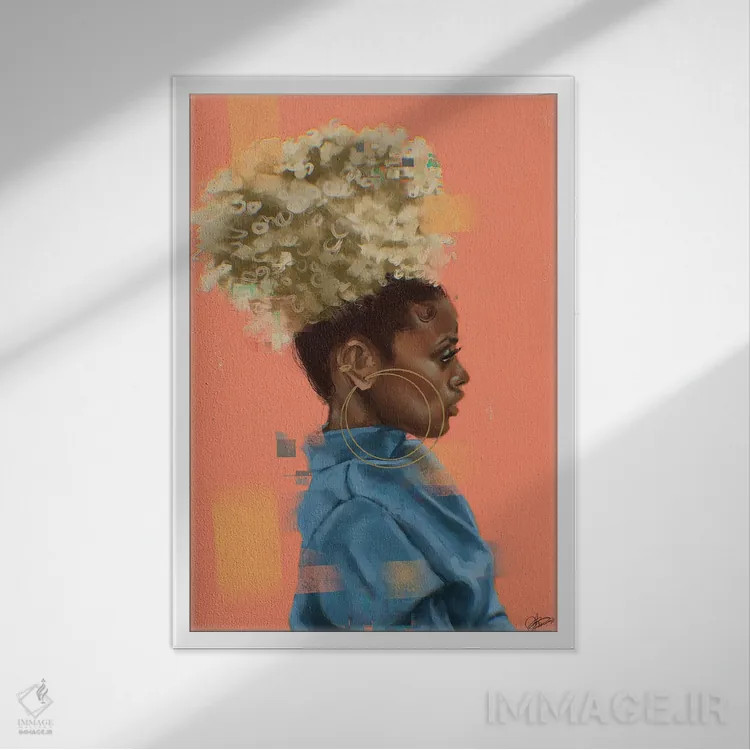 تابلو پوف بور (مدل مو) اثر آماندا وایتهرست - نمای قابدار سفید