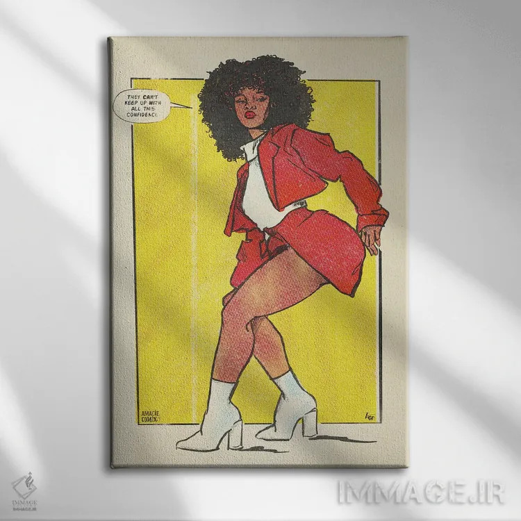 تابلو این امیسی کمیک مطمئن اثر آماندا وایتهرست - نمای روبهرو روی دیوار