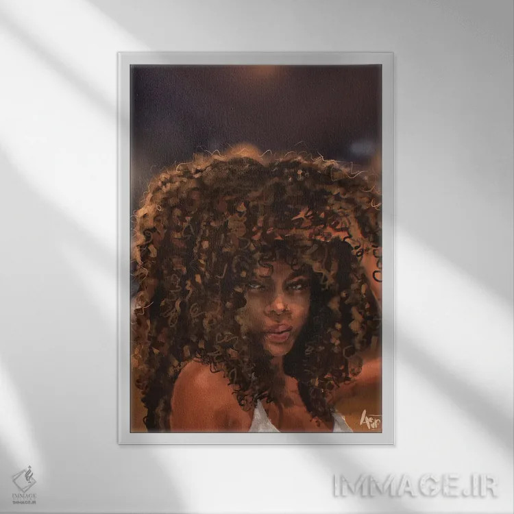 تابلو حال و هوای شب اثر آماندا وایتهرست - نمای قابدار سفید