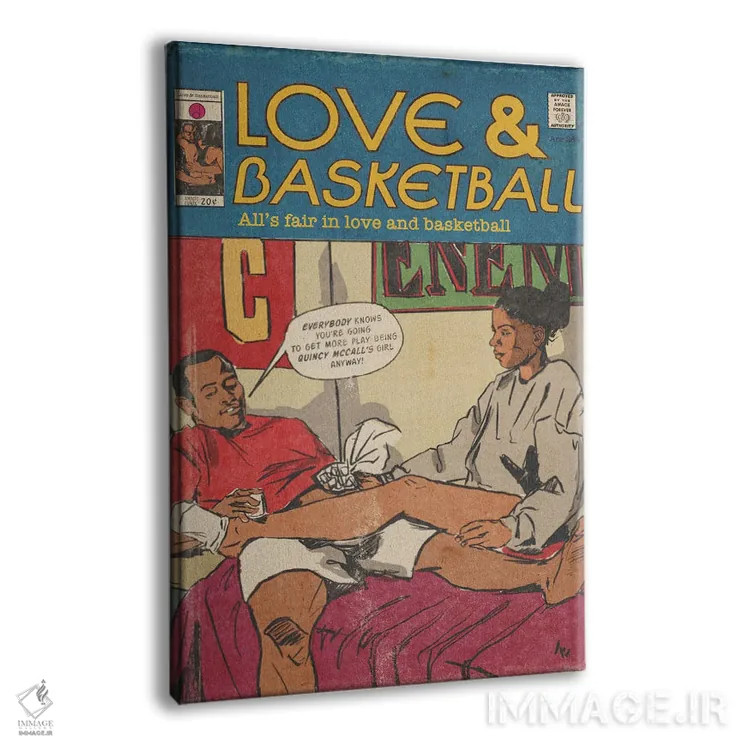 تابلو عشق و بسکتبال اثر آماندا وایتهرست - نمای پرسپکتیو محصول