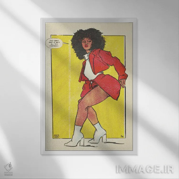 تابلو این امیسی کمیک مطمئن اثر آماندا وایتهرست - نمای قابدار سفید