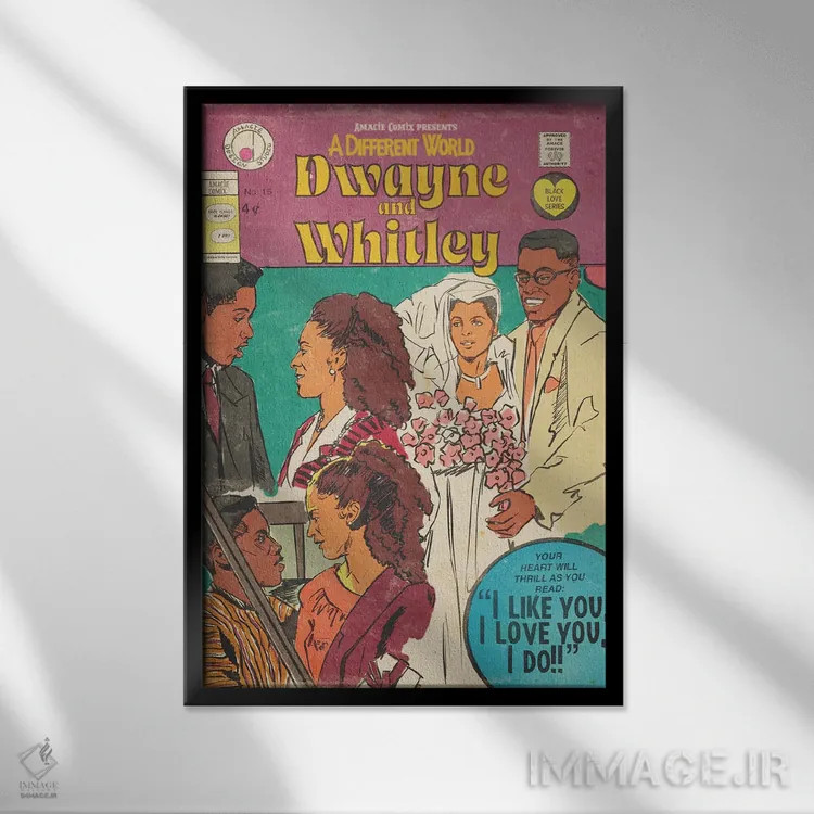تابلو دویین و ویتلی (نام خاص) اثر آماندا وایتهرست - نمای قابدار مشکی