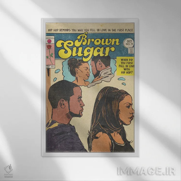 تابلو شکر قهوهای اثر آماندا وایتهرست - نمای قابدار سفید