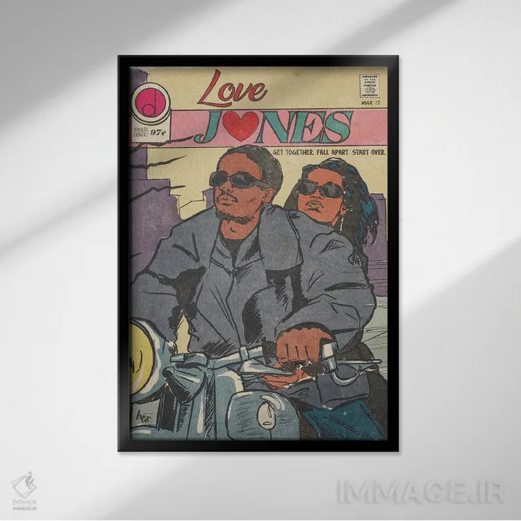 تابلو عشق جونز I (اول) اثر آماندا وایتهرست - نمای قابدار مشکی