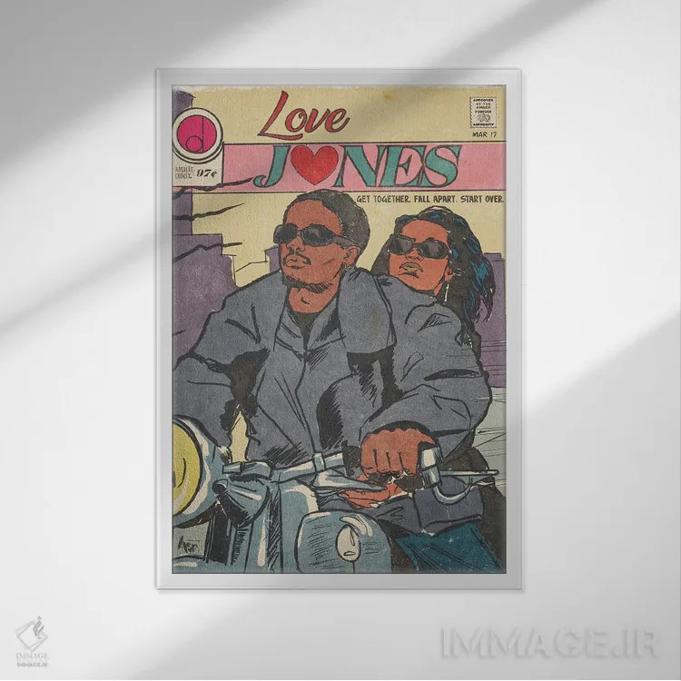 تابلو عشق جونز I (اول) اثر آماندا وایتهرست - نمای قابدار سفید