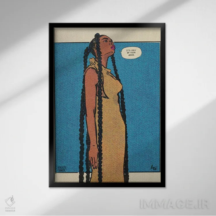 تابلو بالا از اینجا (امیسی کمیک) اثر آماندا وایتهرست - نمای قابدار مشکی