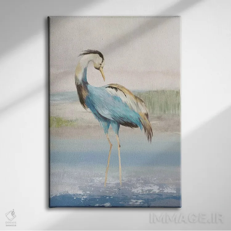 تابلو حواصیل در ساحل I اثر ایمی ویلسون - نمای روبهرو روی دیوار