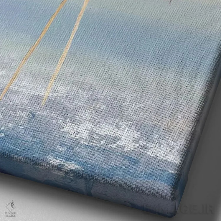 تابلو حواصیل در ساحل I اثر ایمی ویلسون - نمای نزدیک بافت بوم