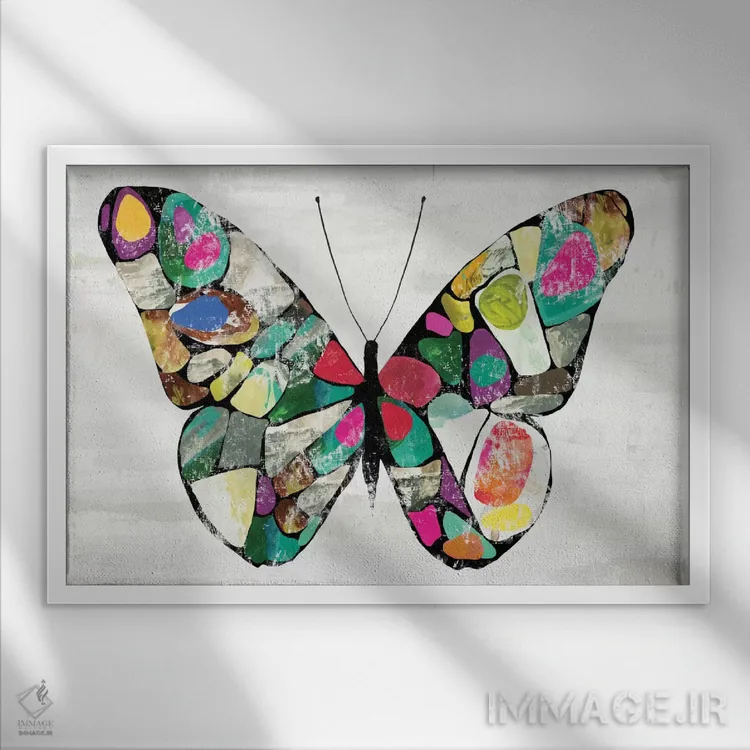 تابلو پروانه اثر ایمی ویلسون - نمای قابدار سفید