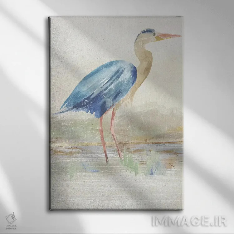 تابلو حواصیل در دریاچه اثر ایمی ویلسون - نمای روبهرو روی دیوار