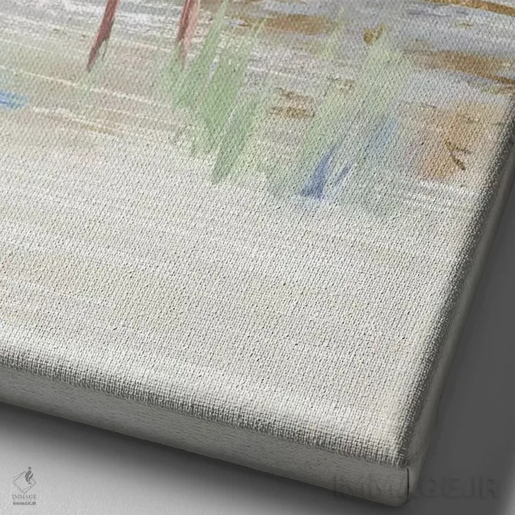 تابلو حواصیل در دریاچه اثر ایمی ویلسون - نمای نزدیک بافت بوم