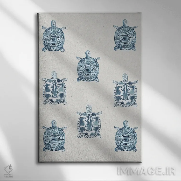 تابلو لاکپشتهای نیلی اثر ایمی ویلسون - نمای روبهرو روی دیوار