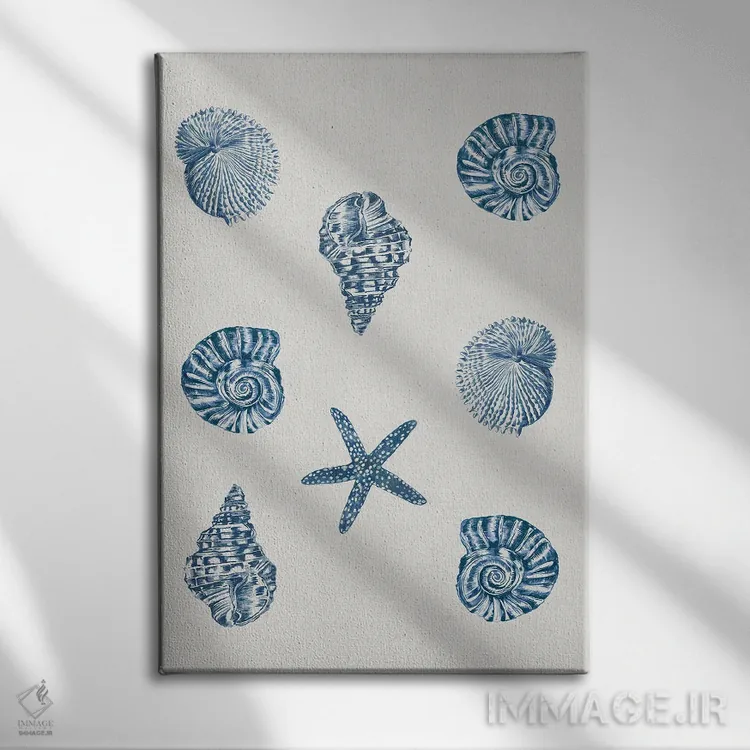 تابلو صدفهای نیلی اثر ایمی ویلسون - نمای روبهرو روی دیوار
