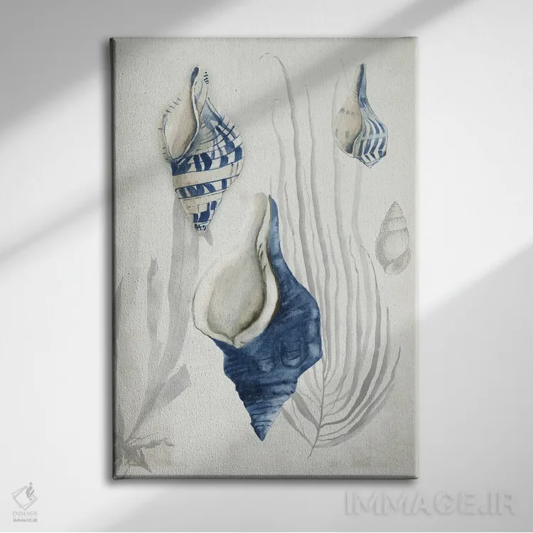 تابلو صدفهای عتیقه I اثر ایمی ویلسون - نمای روبهرو روی دیوار