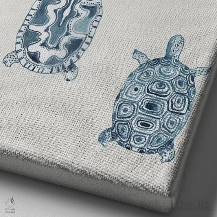 تابلو لاکپشتهای نیلی اثر ایمی ویلسون - نمای نزدیک بافت بوم