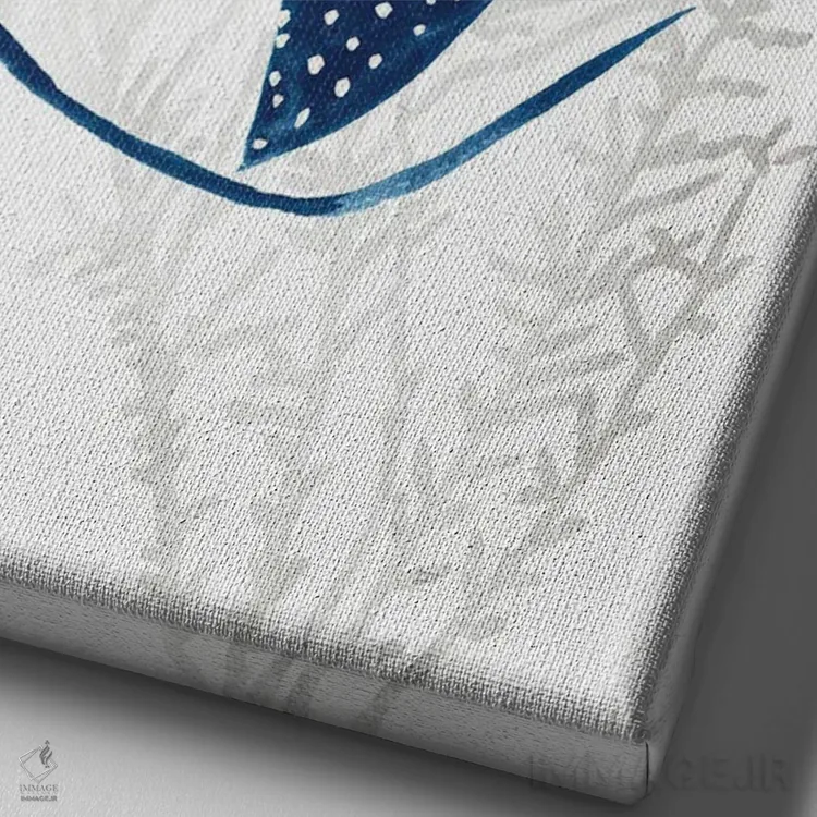 تابلو رِی ماهی آبی I (مانتا) اثر ایمی ویلسون - نمای نزدیک بافت بوم