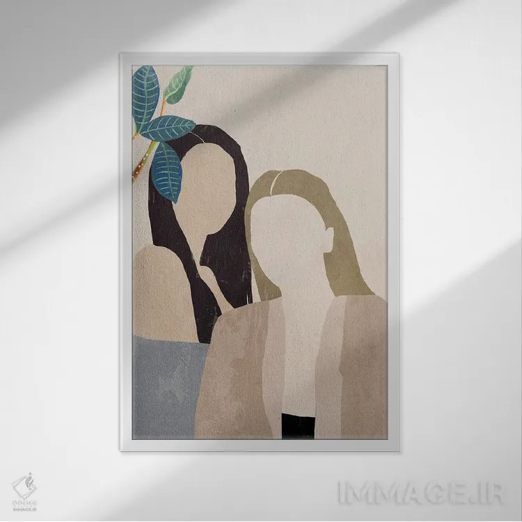 تابلو برگهای انبوه I اثر ایمی ویلسون - نمای قابدار سفید